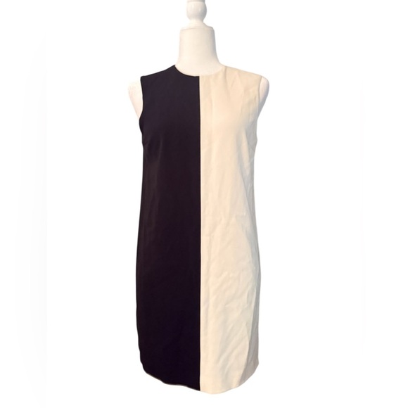 Elegant Black and Cream Sleeveless Dress - Picture 3 of 4